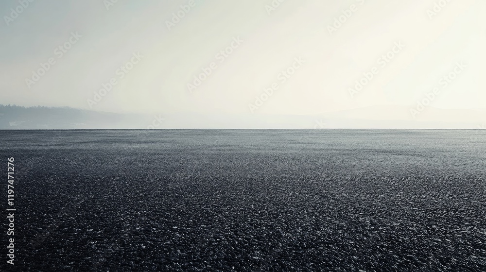 Aufkleber minimalist landscape with vast empty space and a soft horizon line, suitable for copy space and text