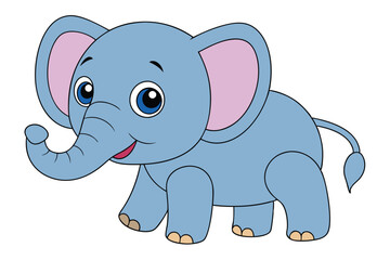 Cute Animal Kawaii Vector art in Illustration on White Background