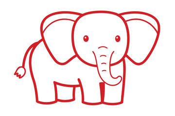 Cute Animal Kawaii Vector art in Illustration on White Background