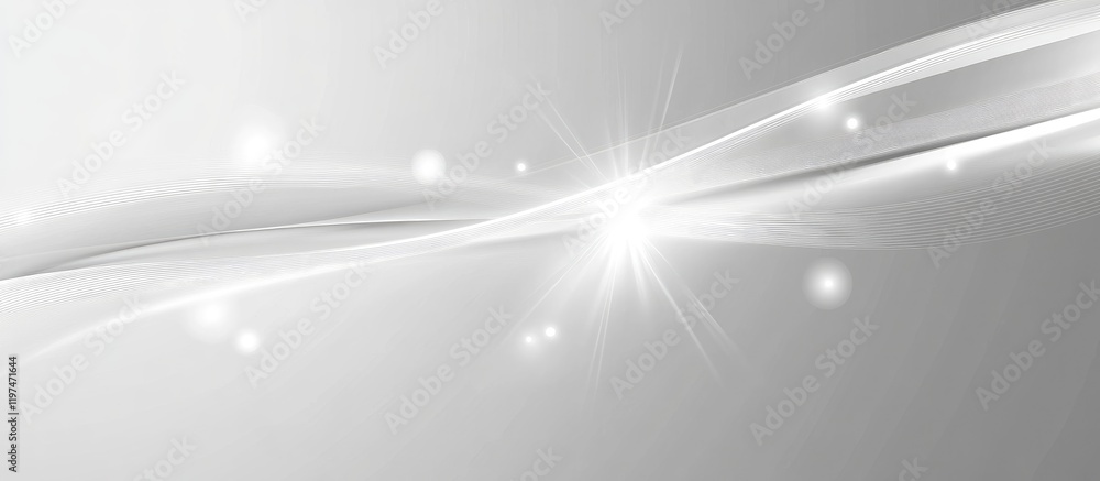 Aufkleber abstract light waves with sparkling flares on a gray background suitable for design projects with co