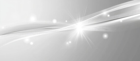 Abstract light waves with sparkling flares on a gray background suitable for design projects with Copy Space.