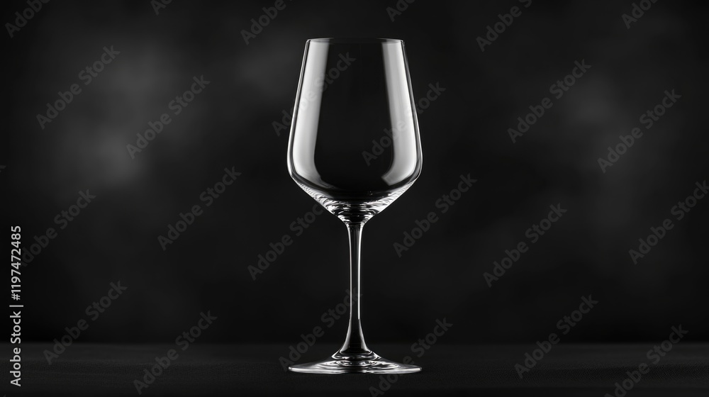 Poster elegant wine glass on a dark background with copy space for text and branding in a minimalistic and 