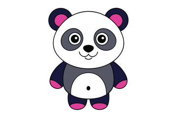 Animal Face Kawaii Vector art in Illustration on White Background