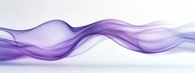 Abstract flowing purple waves on a white background with soft gradients and ample copy space for text placement