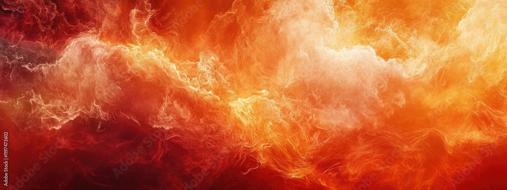 Poster colorful abstract background with swirling orange and red hues resembling clouds or smoke with copy 