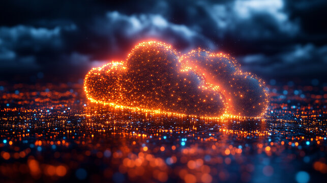 A minimalist representation of online business tools and cloud platforms. Bright lighting, contrast
