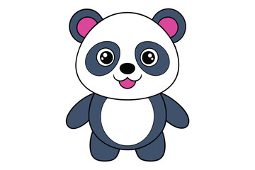 Animal Face Kawaii Vector art in Illustration on White Background