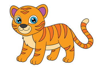 Animal Face Kawaii Vector art in Illustration on White Background