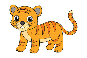 Cute Animal Kawaii Vector art in Illustration on White Background