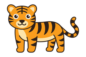 Cute Animal Kawaii Vector art in Illustration on White Background