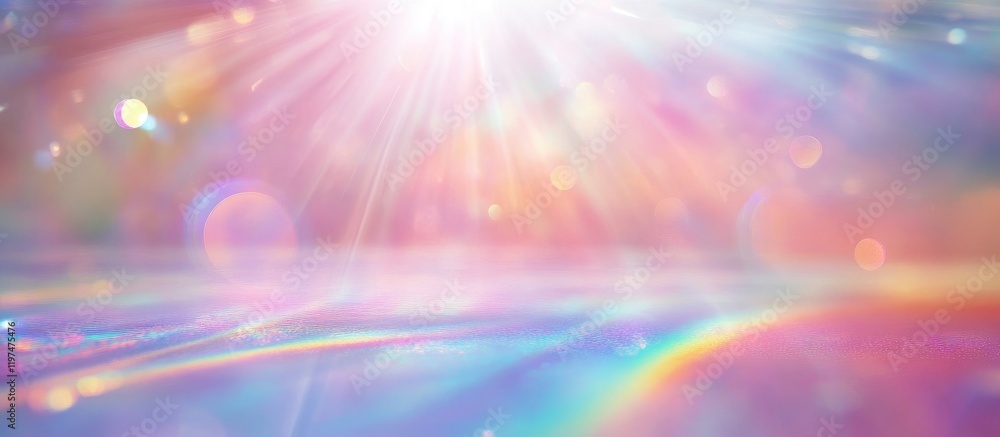 Aufkleber abstract soft light effect with colorful rays and bokeh highlights on a blurred background suitable 