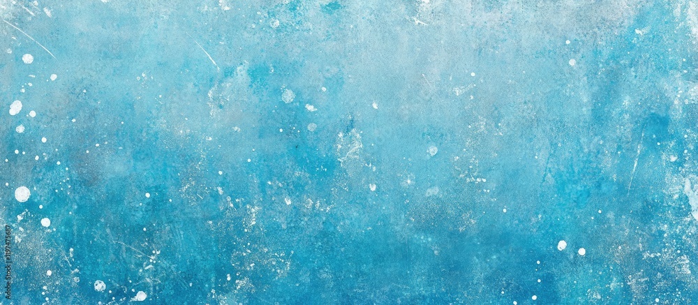 Poster textured abstract background in shades of blue with splatters and gradients ideal for various design