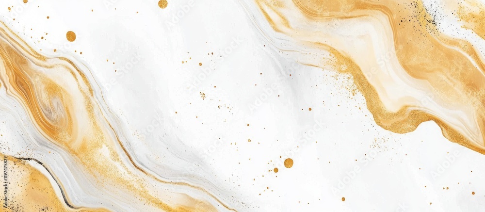 Poster abstract white and gold marble texture background with fluid design and copy space for text insertio