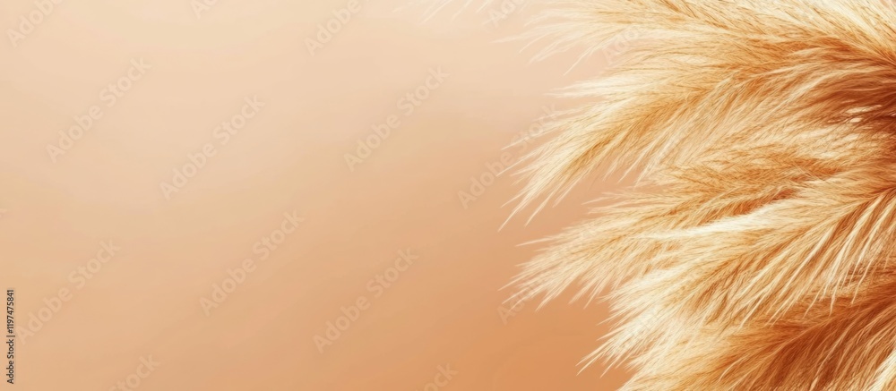Poster close-up of textured light brown fur with warm background and copy space for text placement