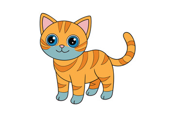 Cute Animal Kawaii Vector art in Illustration on White Background