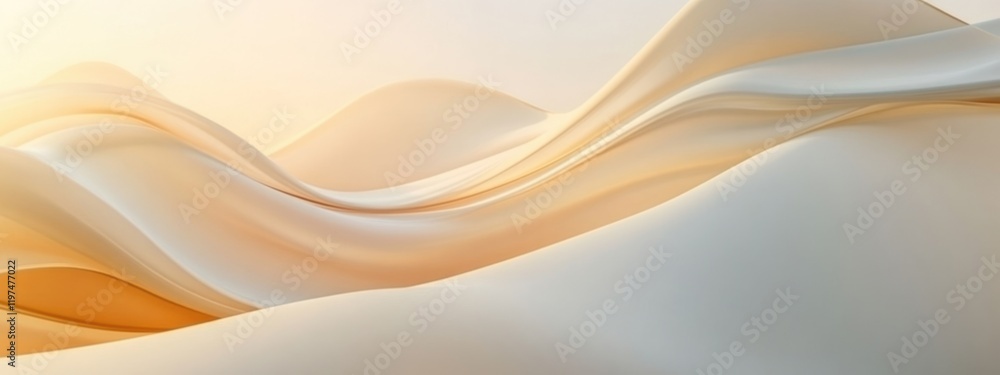 Poster abstract textile background with smooth flowing fabric in soft warm tones and gentle curves copy spa
