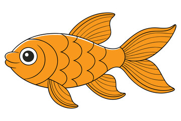 Cute Fish Kawaii Vector art in Illustration on White Background