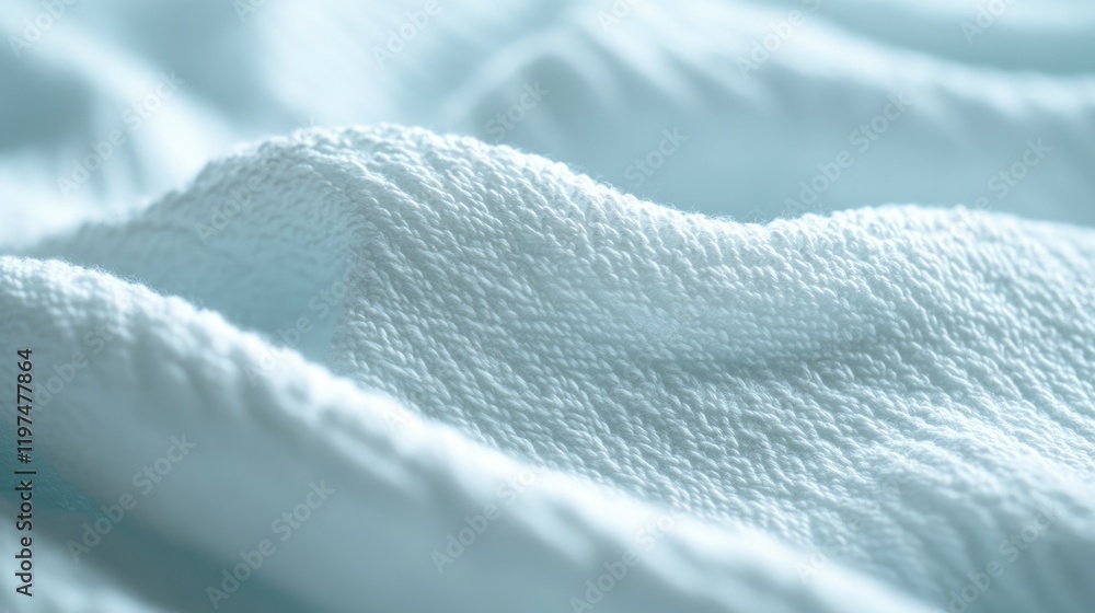 Poster soft texture of light blue fabric with gentle folds showing detailed surface, ideal for backgrounds 