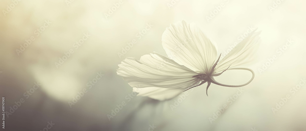 Poster single delicate petal displayed in close-up revealing intricate textures and soft colors
