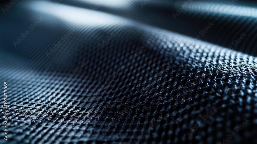 Poster close-up view of textured black fabric with subtle lighting and shadows copy space available