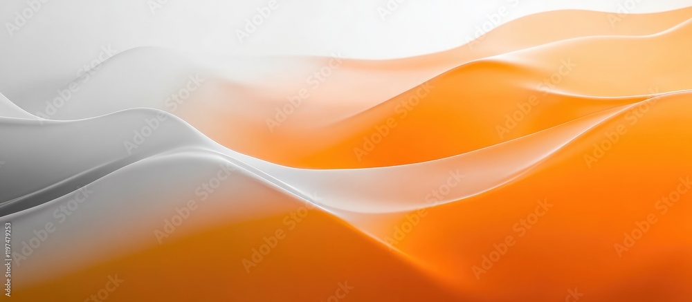 Aufkleber abstract waves in soft orange and gray tones with smooth gradients and copy space for text placement