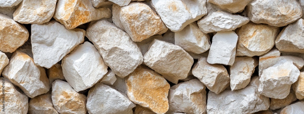 Aufkleber stone wall texture with various sizes and colors of rocks arranged closely, suitable for backgrounds