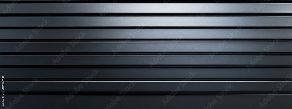 Poster textured dark metal panel background with horizontal grooves and lines ideal for abstract design cop