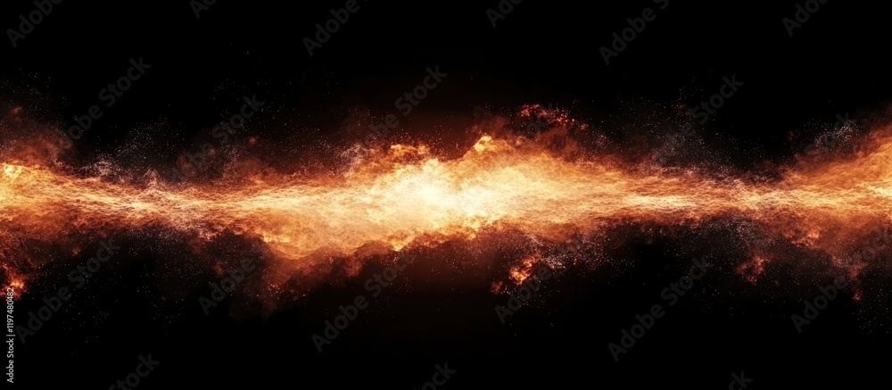 Aufkleber abstract fiery background with orange and yellow hues creating a dynamic wave effect on a black back