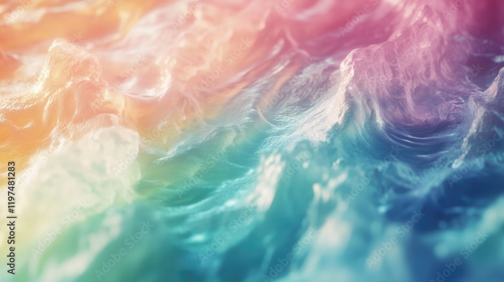 Poster colorful abstract wave patterns with pastel shades and fluid motion creating a dreamy background cop