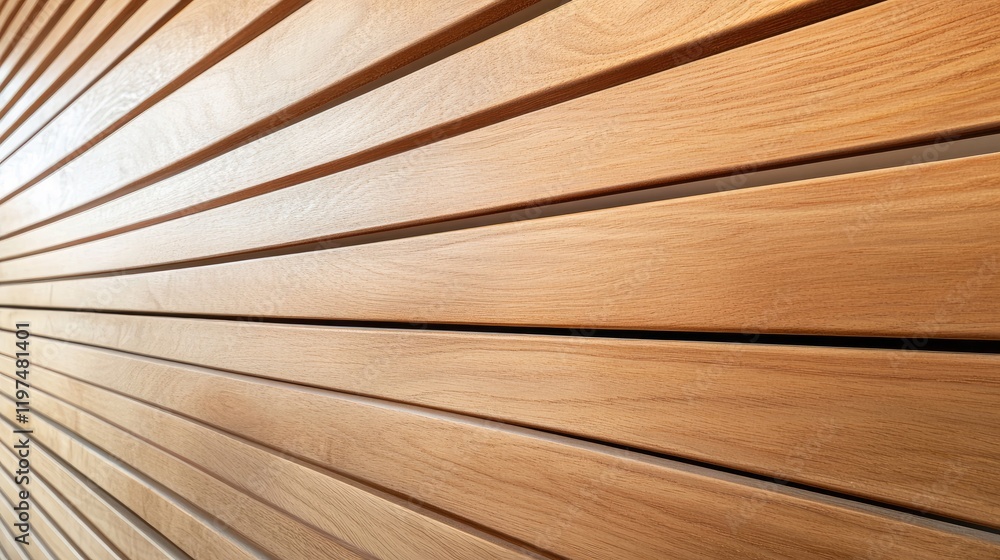 Poster wooden wall paneling with horizontal slats in natural light showcasing texture and grain patterns wi