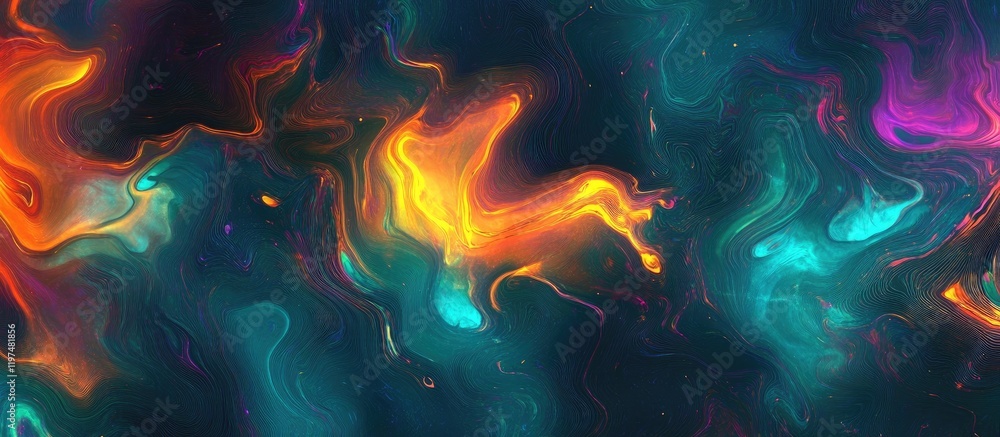 Aufkleber abstract fluid art design with vibrant colors and swirl patterns suitable for backgrounds and textur