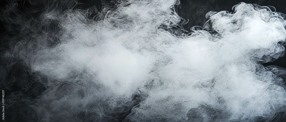 Poster mysterious smoke envelops lush forest creating an atmospheric and enchanting environment
