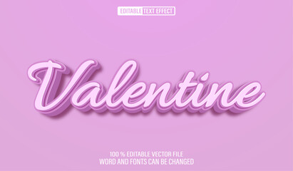 Editable 3d text style effect - Valentine's Day text effect Template