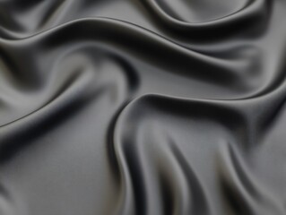 Obraz premium Elegant Draped Dark Grey Silk Fabric Texture Background