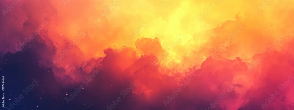 Aufkleber colorful abstract cloud background with vibrant orange and yellow hues in a cosmic atmosphere suitab