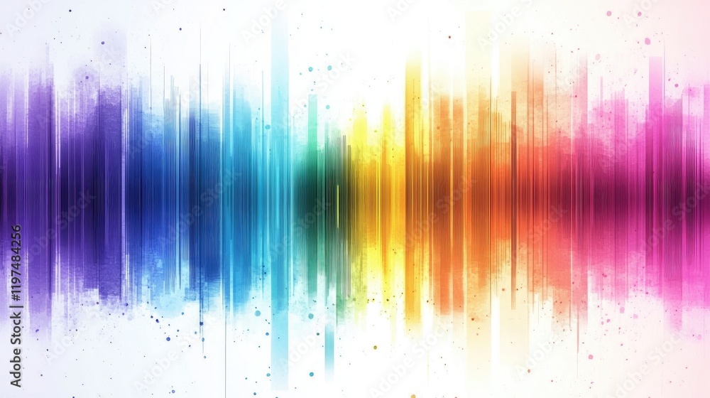 Poster colorful sound wave graphic with vibrant gradients and abstract background featuring copy space for 