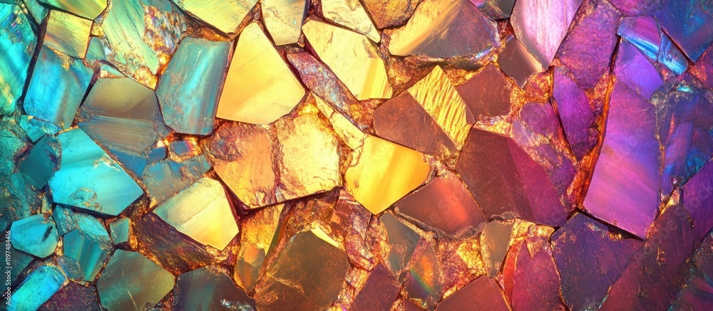 Aufkleber colorful abstract background of broken glass pieces with vibrant hues and textures ideal for design 