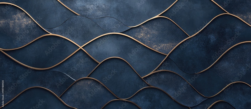 Aufkleber abstract wave pattern texture in dark blue tones with metallic accents ideal for background design c