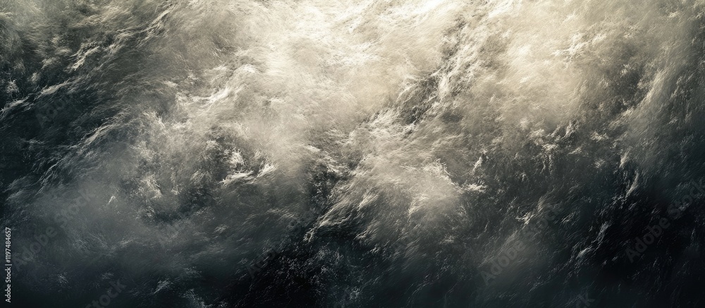 Poster abstract water texture with turbulent waves and splashes in shades of gray and white suitable for ba