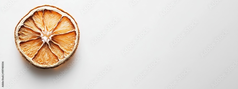 Aufkleber dried orange slice on a white background with copy space for text placement