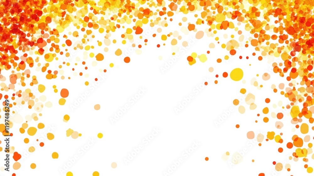Poster bright abstract background with orange and yellow bokeh circles and copy space, ideal for designs an