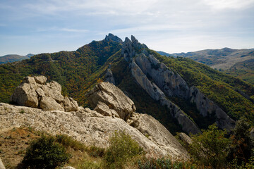 Landscape of Castelmezzano in the Dolomites in the heart of the Basilicata region, Italy