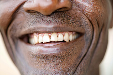 Obraz premium elderly patient's radiant smile, dental restoration
