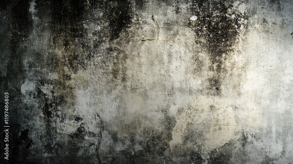 Aufkleber grungy textured wall background with dark stains and peeling paint ideal for design projects with am