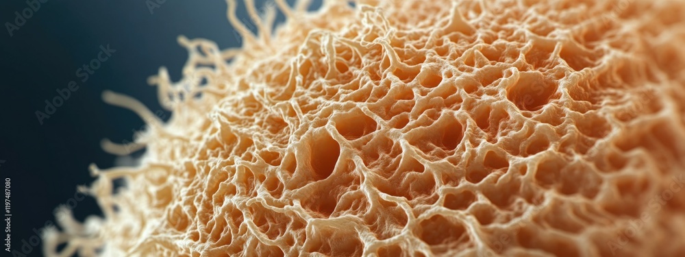Poster close-up of detailed honeycomb structure with intricate patterns and textures suitable for scientifi