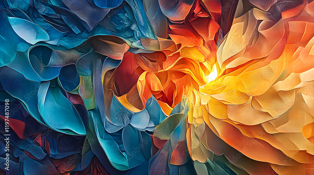 Poster a mesmerizing 3d abstract multicolor visualization with fluid curves, holographic gradients, and dyn