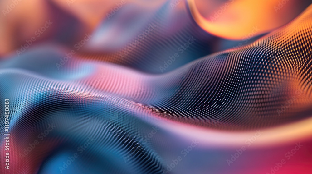 Aufkleber abstract flowing fabric texture with gradient colors and soft waves creating a visually captivating 