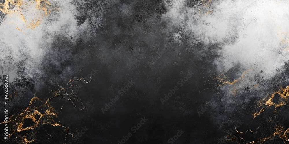 Poster dark textured background with abstract patterns and gold accents suitable for various design applica