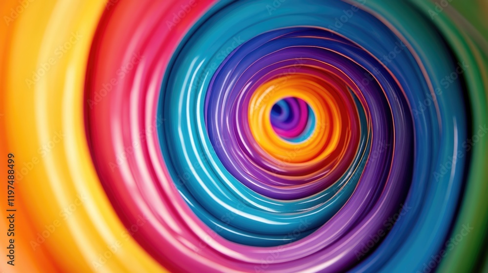 Poster colorful swirling abstract background with vibrant hues and smooth curves, featuring ample copy spac