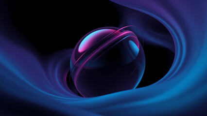 A mesmerizing abstract representation of a distorted ball, executed in a hypnotic loop style